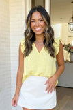 LAS-LIVE Ruffle Sleeveless V Neck Blouse (S-XL)