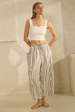 Textured Cropped Pants, Black