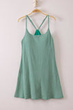 Textured Checkered Knit Activewear Tennis Dress (Kelly Green)