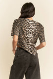 Leopard Asymmetrical Short Sleeve (S-2X)