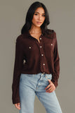 Espresso Brown Super Soft Button Up