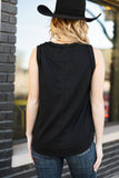 Round Neck Tank Top, Black (M,2X,3X)
