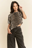 Leopard Asymmetrical Short Sleeve (S-2X)