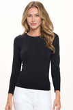 Essential Seamless Round Neck Top, Black