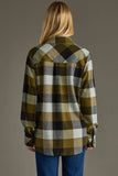 Super Soft Plaid Button Up-Olive & Black (XXL)