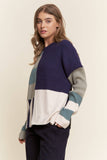 Colorblock Long Sleeve Sweater Top (1x,2x,3x)