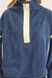 Contrast Trim Half-Zip Fleece Pullover