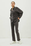 Lightweight Button Shacket- Charcoal (s/m)