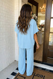 LAS-LIVE Drawstring High Waist Pants Loungewear Set (S-XL)