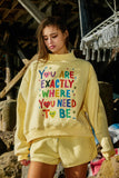 Reversible Mock-Neck Crop Sweatshirt, Life Is Good