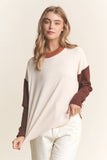 High Round Neck Soft Knit Sweater Top (M)
