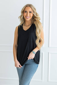 Everyday Ribbed Tank Top, Black (S-2X)
