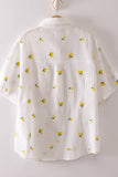 Lemon Embroidery Oversized Gauze Top (S-3x)