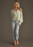 Sage Gauze Button Up