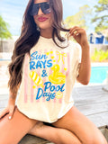 Sun Rays & Pool Days Graphic Tee on Ivory