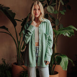 Dusty Mint Washed Soft Button Up