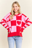 Checkerboard Heart Sweater (S-L)