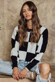 Checkered Sweater Top