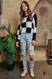 Checkered Sweater Top