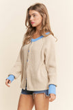 Ribbed Button Down Casual Cardigan (S,M,L)
