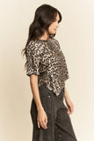 Leopard Asymmetrical Short Sleeve (S-2X)