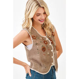 Floral Embroidered Vest (S/M)