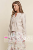Soft Knit Eyelet Design Button Cardigan (S-3x)