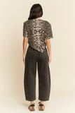 Leopard Asymmetrical Short Sleeve (S-2X)