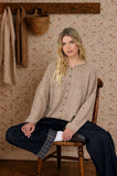 Lightweight Button Down Knit Cardigan, Light Mocha