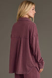 Merlot Washed Soft Button Up