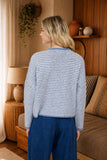 Stripe Raw Edge Cardigan, Dark Brown