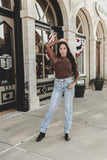 Lariat Lace Top- Chocolate (XL, 2X)