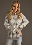 Lt. Gray & White Plaid Button Up