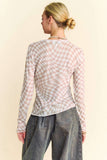 Checkered Mesh Top- Ivory/Taupe (3X)
