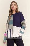 Colorblock Long Sleeve Sweater Top (1x,2x,3x)