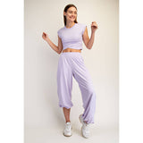 COTTON LYCRA CROSSOVER SET- Lavender