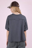 Oversized Crop Comfy Knit Top, Charcoal (S,M)