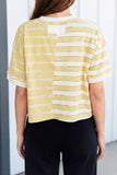 LAS-LIVE Striped Patchwork Button Top (S-XL)