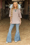 Ribbed Relaxed Boyfriend Shirt w/ Pocket Detail (S-3x)