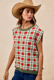 Christmas Plaid Tie Sweater Vest