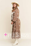 Embroidered Bows Long Sleeve Maxi (S-L)