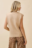 Classic V-Neck Sweater Vest- Taupe (2X, 3X)