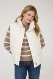 Solid Zip Puffer Vest- Ivory (S-3X)
