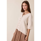 Soft Touch Button Cardigan, Oatmeal