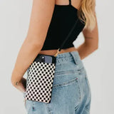Woven Double Duty Phone Bag-Checkered Black