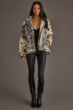 White & Black Paisley Fleece Coatigan