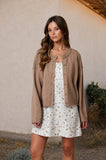 Raw Edge Exposed Seam Cardigan, Butter Yellow