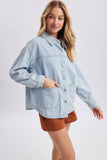 Denim Button Up Jacket, Lt. Denim