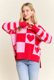 Checkerboard Heart Sweater (S-L)