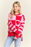 Checkerboard Heart Sweater (S-L)